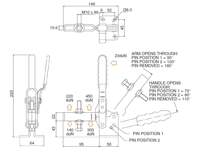 V350/2BBLC Vertical Positive Locking Clamps Locking Clamps Manual